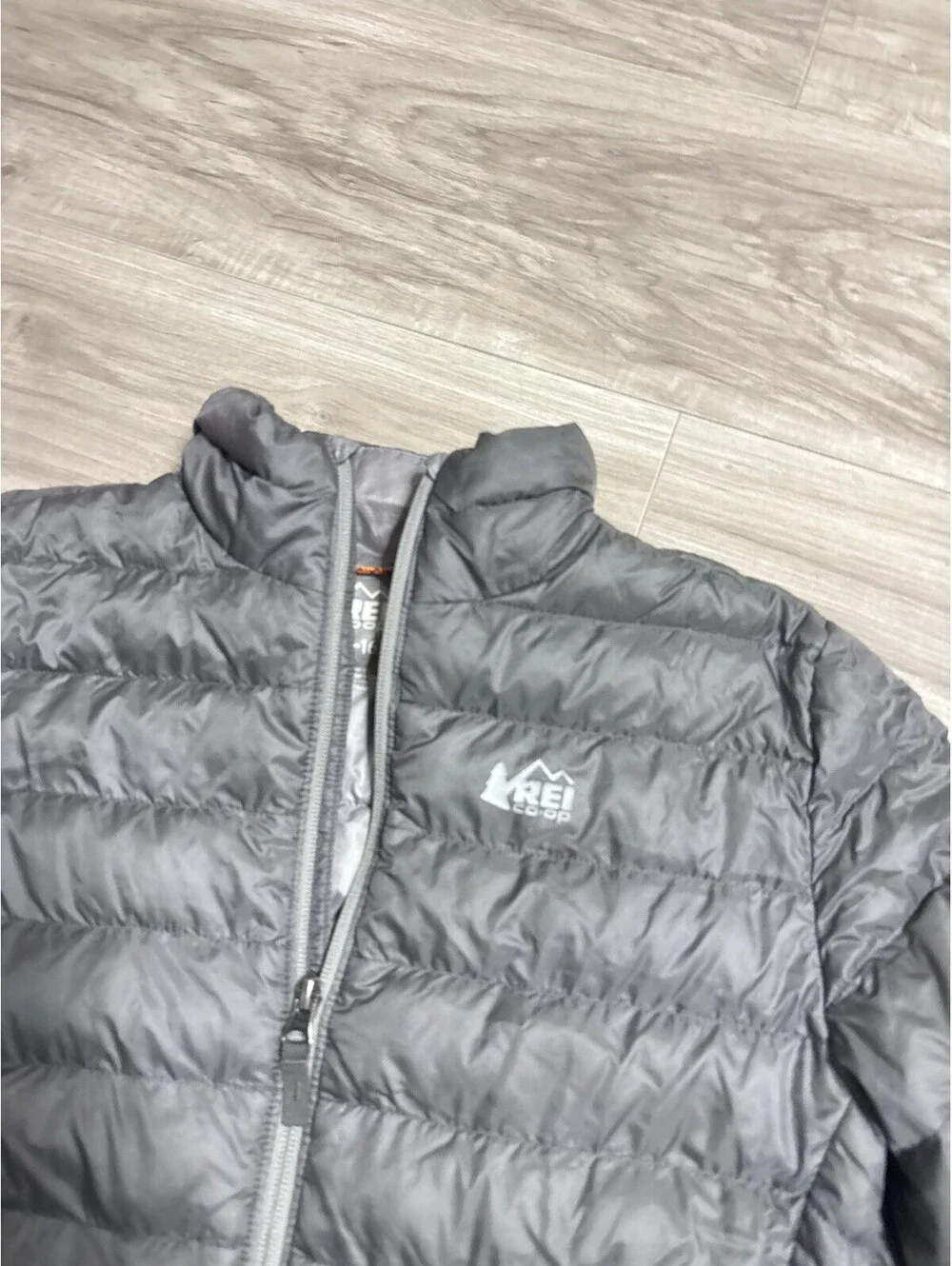 REI Co-op Jacket Youth Large Down Puffer Gray Full Zip